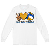 White peace love volleyball Long Sleeve Tee - AdoDesignShop