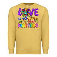 Antique Gold Love İs All That Matters Premium Sweatshirt - BundleAndBundleShop