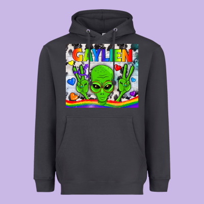 Lgbtq Gaylien Tumbler Heavyweight Hoodie Designed By Bundleandbundleshop