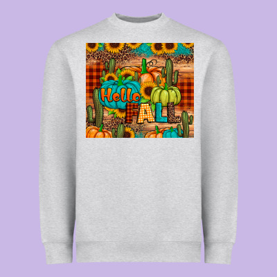 Hello Fall Pumpkin Heavyweight Sweatshirt Designed By Jahusdesignshop