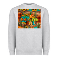 Heather Grey hello fall pumpkin Heavyweight Sweatshirt - JahusDesignShop