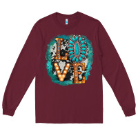 Burgundy love western Long Sleeve Tee - AdoDesignShop