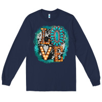 Navy love western Long Sleeve Tee - AdoDesignShop