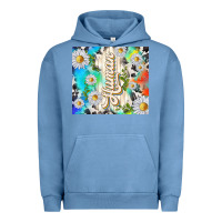 Pigment Pebble Blue human with daisies Urban Hoodie - TumblerDesignByShophia