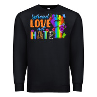 Black Spread Love Not Hate Premium Sweatshirt - BundleAndBundleShop