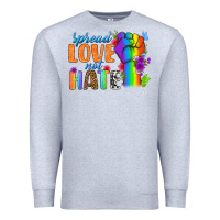 Heather Grey Spread Love Not Hate Premium Sweatshirt - BundleAndBundleShop
