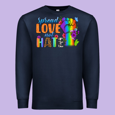 Spread Love Not Hate Premium Sweatshirt Designed By Bundleandbundleshop