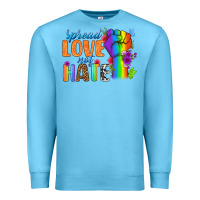 Ocean Blue Spread Love Not Hate Premium Sweatshirt - BundleAndBundleShop