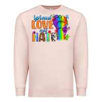 Pale Pink Spread Love Not Hate Premium Sweatshirt - BundleAndBundleShop