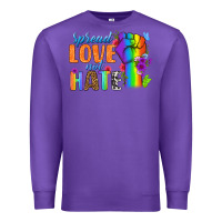 Purple Spread Love Not Hate Premium Sweatshirt - BundleAndBundleShop