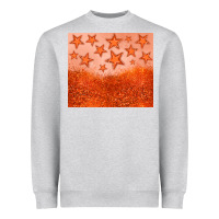 Heather Grey orange glitter star Heavyweight Sweatshirt - JahusDesignShop