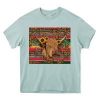 Arona serape leopard turquoise sunflowers cow Heavy Core Tee - RanaPortraitStore