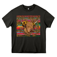 Asphalt serape leopard turquoise sunflowers cow Heavy Core Tee - RanaPortraitStore