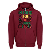 Burgundy dreams hope lives pride Zipper Hoodie - MaliasSmallBusiness