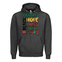 Charcoal Heather dreams hope lives pride Zipper Hoodie - MaliasSmallBusiness