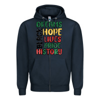 Navy dreams hope lives pride Zipper Hoodie - MaliasSmallBusiness