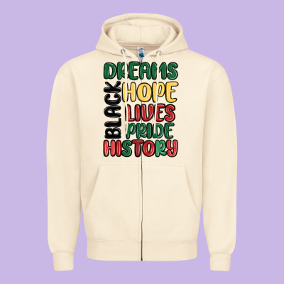 Dreams Hope Lives Pride Zipper Hoodie Designed By Maliassmallbusiness