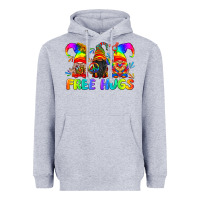 Heather Grey LGBTQ Free Hugs Gnomes Heavyweight Hoodie - BundleAndBundleShop