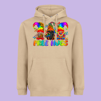 Lgbtq Free Hugs Gnomes Heavyweight Hoodie Designed By Bundleandbundleshop