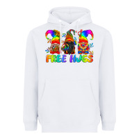 White LGBTQ Free Hugs Gnomes Heavyweight Hoodie - BundleAndBundleShop