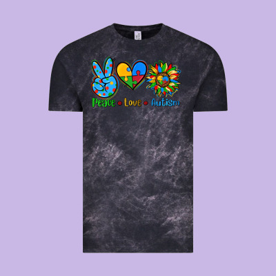 Peace Love Autism Vintage Tee Designed By Adodesignshop