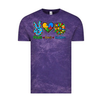 Cloud Purple peace love autism Vintage Tee - AdoDesignShop