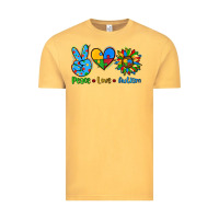 Vintage Mustard peace love autism Vintage Tee - AdoDesignShop