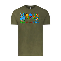 Vintage Olive peace love autism Vintage Tee - AdoDesignShop