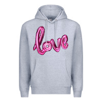 Heather Grey valentine's day love balloon Premium Hoodie - RanaPortraitStore