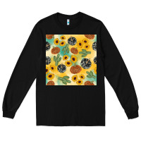 Black leopard pumpkin cactus sunflower seamless Long Sleeve Tee - AdoDesignShop