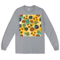 Heather Grey leopard pumpkin cactus sunflower seamless Long Sleeve Tee - AdoDesignShop