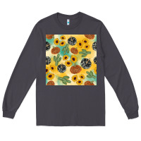 Smoke leopard pumpkin cactus sunflower seamless Long Sleeve Tee - AdoDesignShop