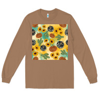 Toasted Coconut leopard pumpkin cactus sunflower seamless Long Sleeve Tee - AdoDesignShop