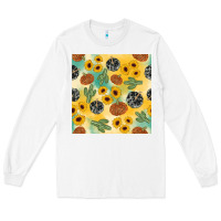 White leopard pumpkin cactus sunflower seamless Long Sleeve Tee - AdoDesignShop