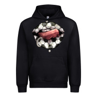 Black Soccer lips Urban Hoodie - HowdyJamesFarm