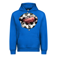 Cobalt Soccer lips Urban Hoodie - HowdyJamesFarm