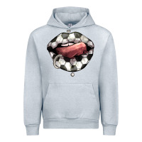 Heather Grey Soccer lips Urban Hoodie - HowdyJamesFarm