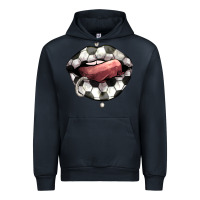 Navy Soccer lips Urban Hoodie - HowdyJamesFarm