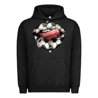 Pigment Black Soccer lips Urban Hoodie - HowdyJamesFarm