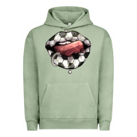 Pigment Oil Green Soccer lips Urban Hoodie - HowdyJamesFarm