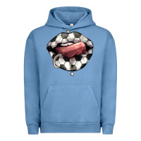 Pigment Pebble Blue Soccer lips Urban Hoodie - HowdyJamesFarm
