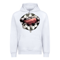 White Soccer lips Urban Hoodie - HowdyJamesFarm