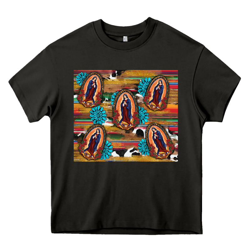 Serape Gemstone Glitter Cowhide Lady Of Guadalupe Heavy Core Tee by RanaPortraitStore | Teevron