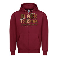 Burgundy black educator by popular demand Zipper Hoodie - MaliasSmallBusiness