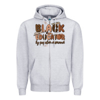 Heather Grey black educator by popular demand Zipper Hoodie - MaliasSmallBusiness