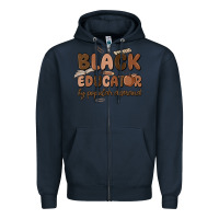 Navy black educator by popular demand Zipper Hoodie - MaliasSmallBusiness