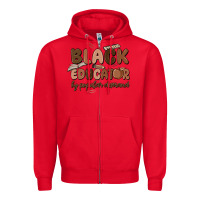 Red black educator by popular demand Zipper Hoodie - MaliasSmallBusiness