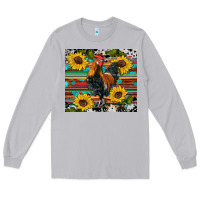 Moon Dust western coop animals rooster sunflowers cowhide wooden serape glitter Long Sleeve Tee - Artiststas