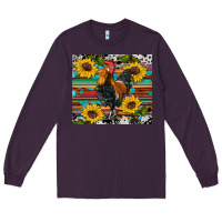 Plum western coop animals rooster sunflowers cowhide wooden serape glitter Long Sleeve Tee - Artiststas