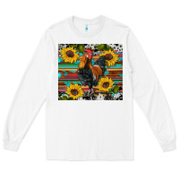 White western coop animals rooster sunflowers cowhide wooden serape glitter Long Sleeve Tee - Artiststas